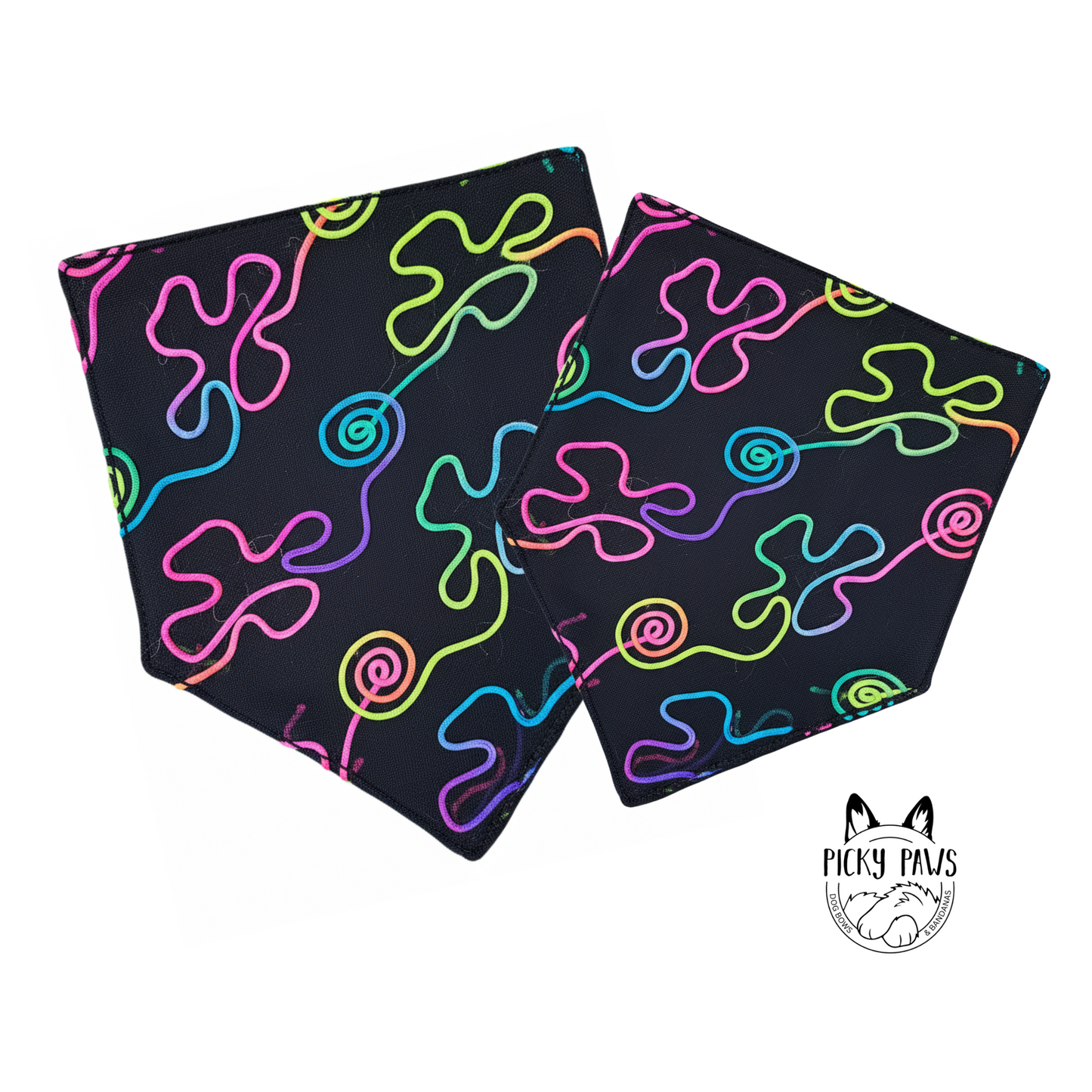 Dog Bandana - Neon Squiggle