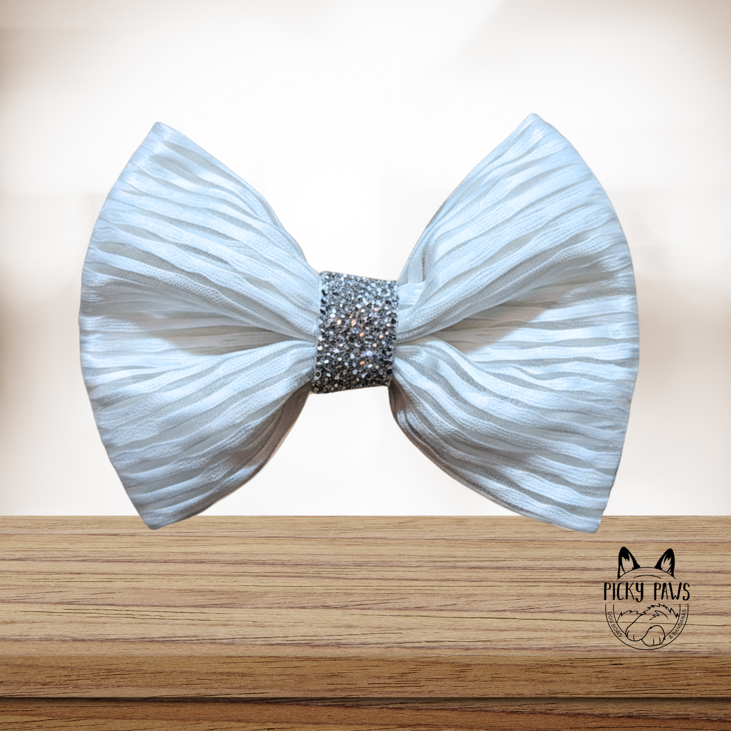 Dog Bow - Textured Crystal Centre