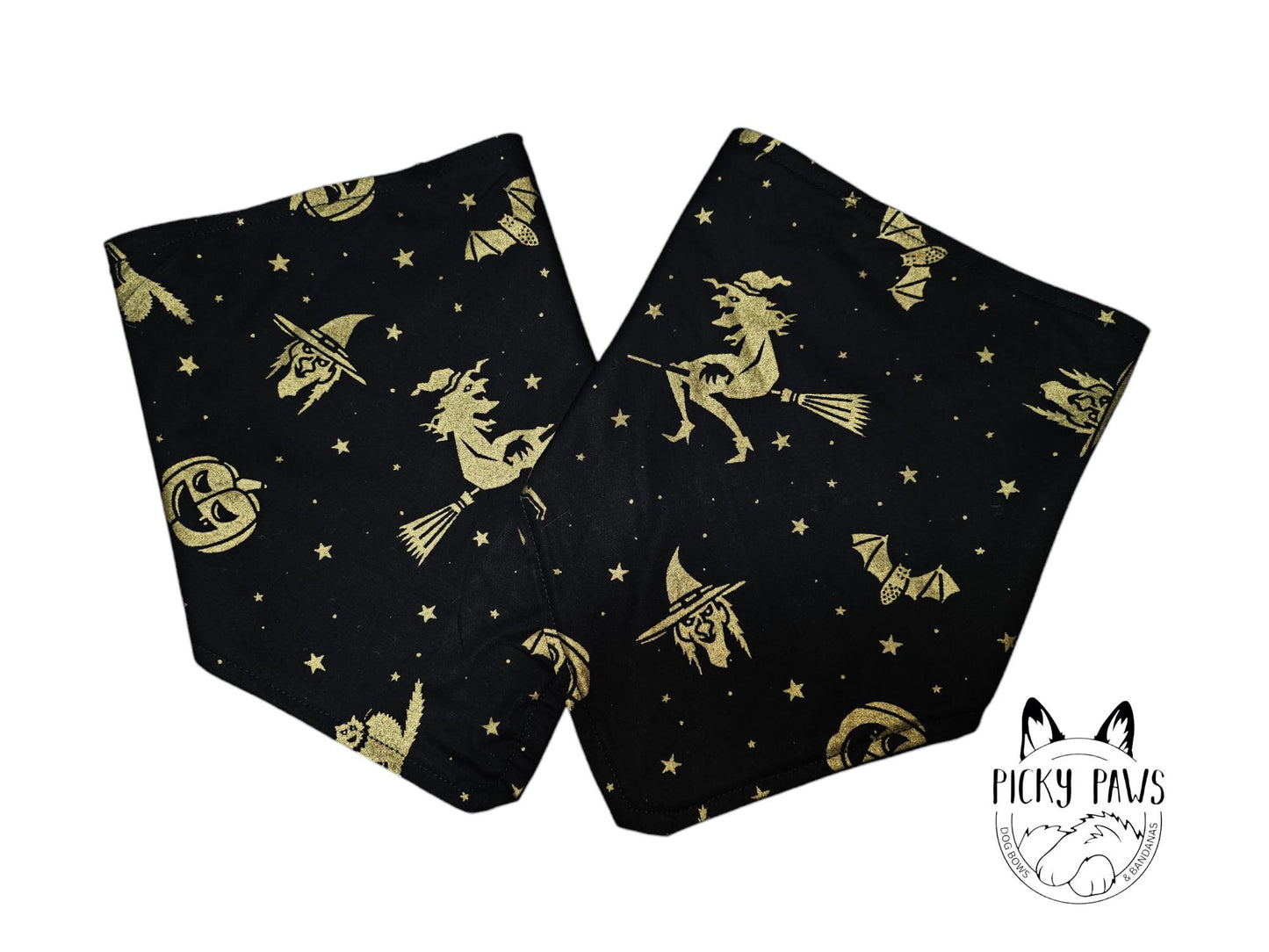 Dog Bandana - Gold Witches