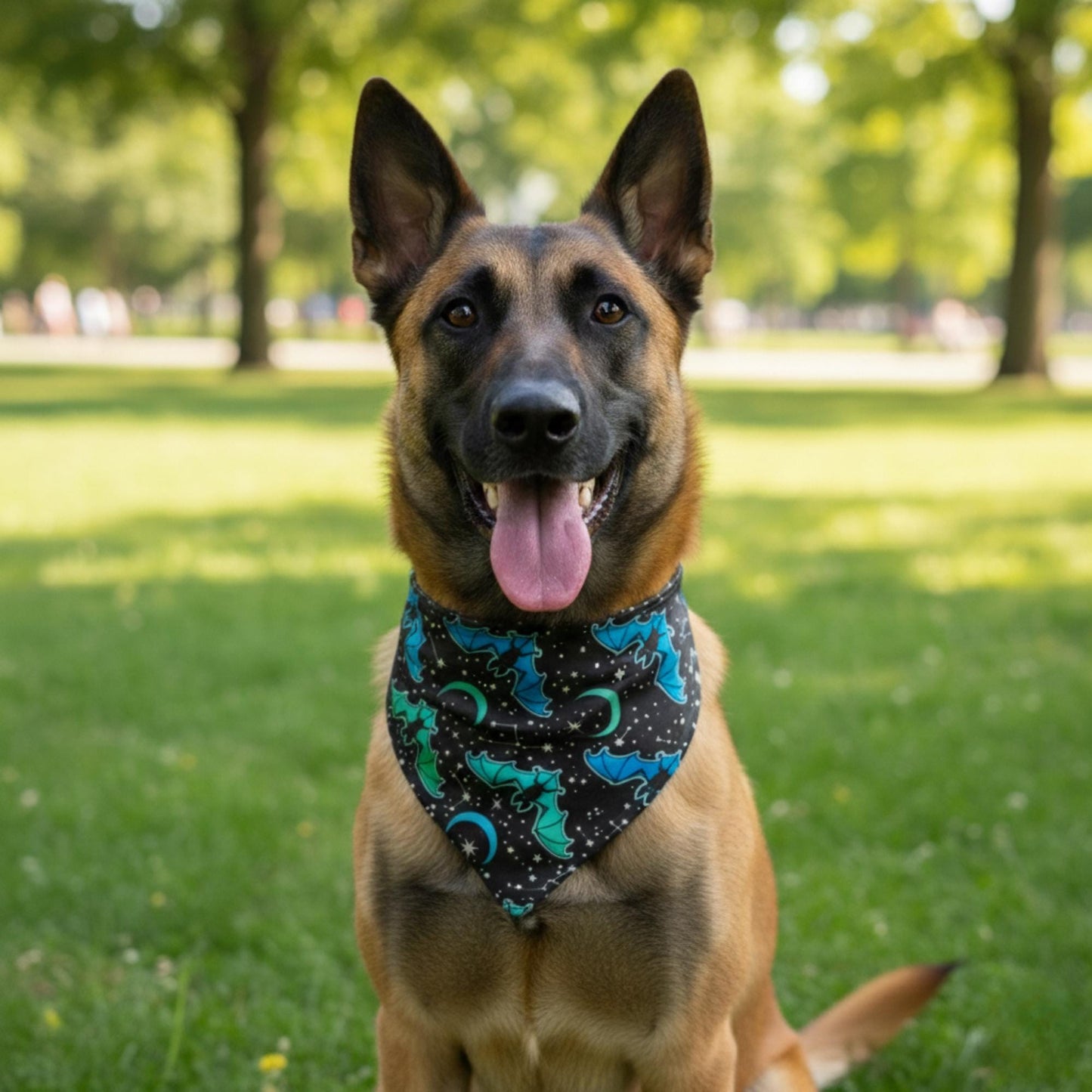 Dog Bandana - Blue Halloween Bats