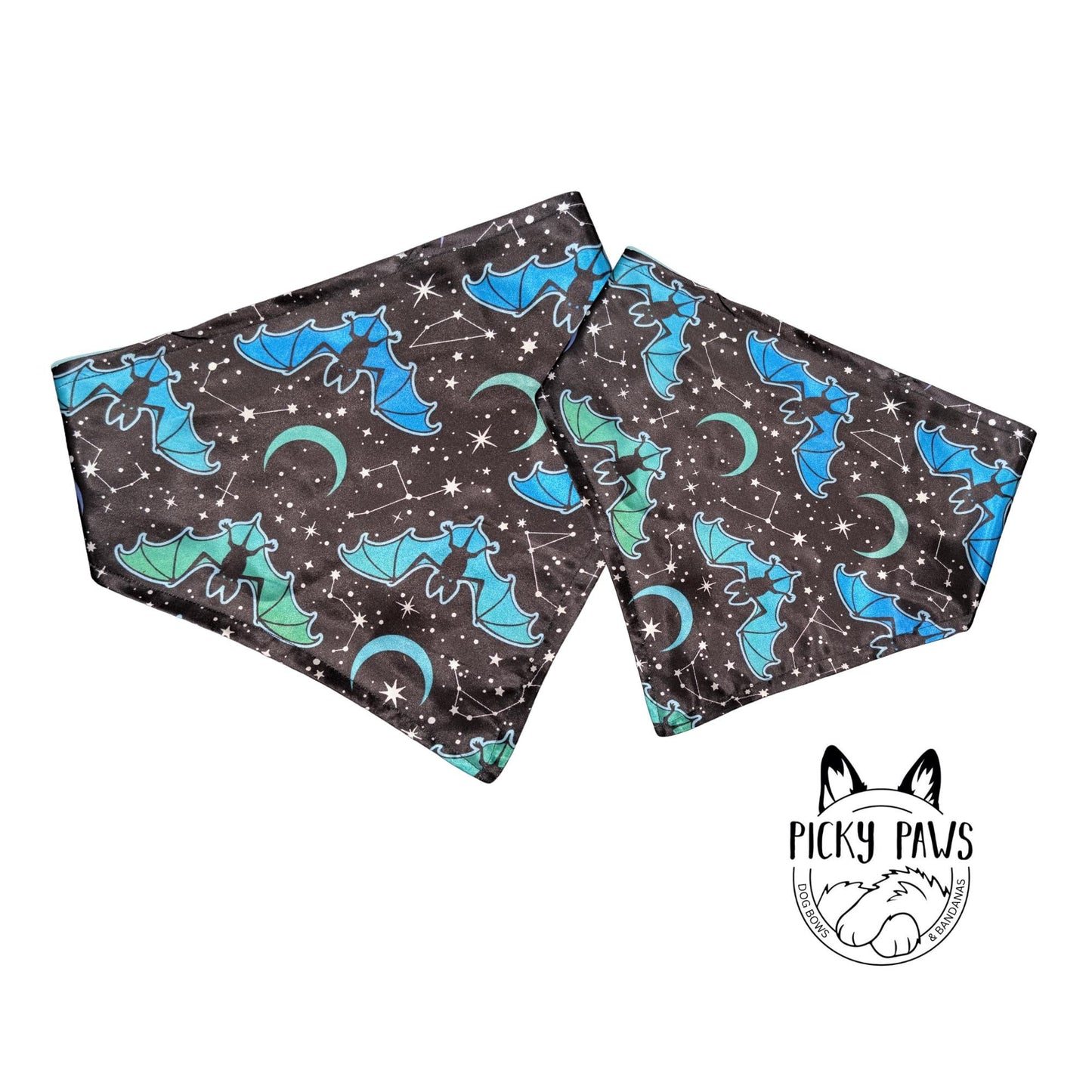 Dog Bandana - Blue Halloween Bats